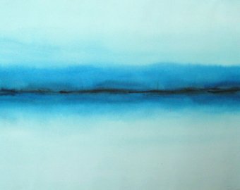 340x270 Vintage Abstract Watercolor Painting Etsy