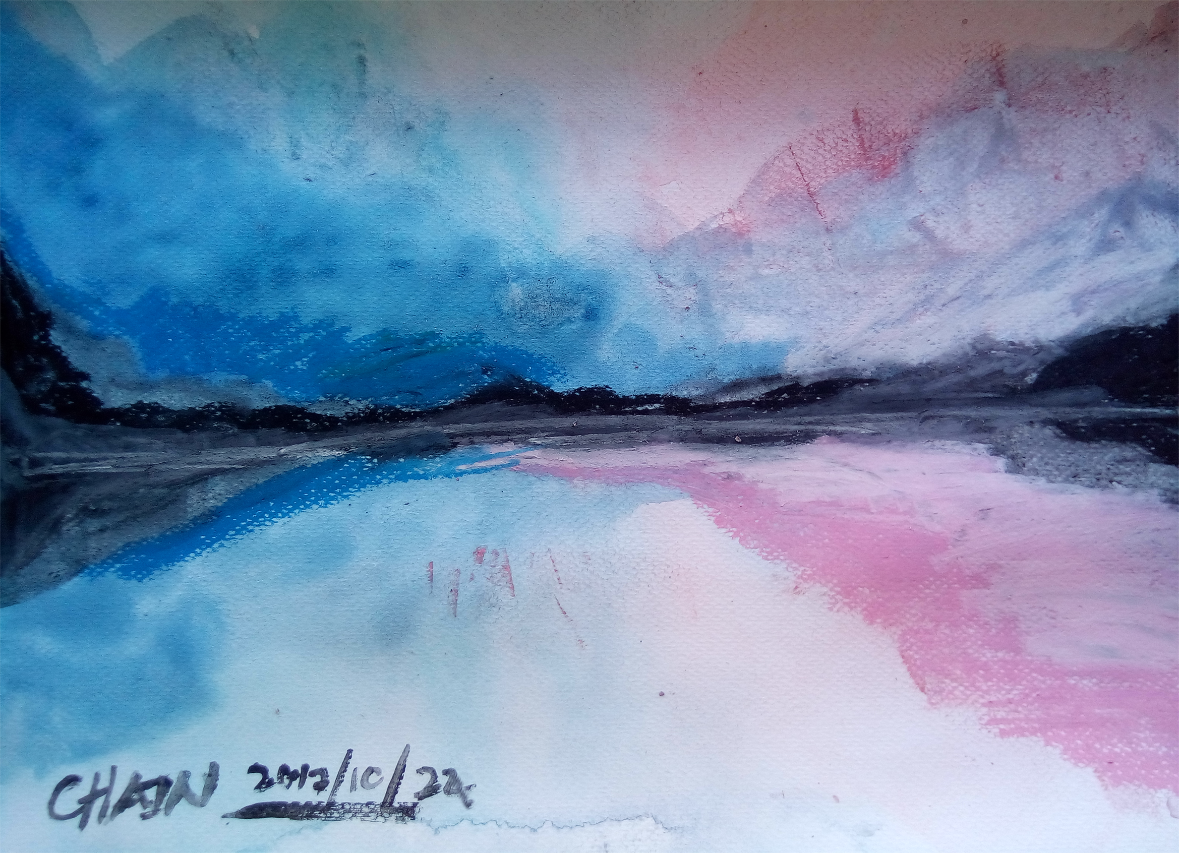 2338x1692 A Painting Of A Horizon In A Vague Abstract Steemit