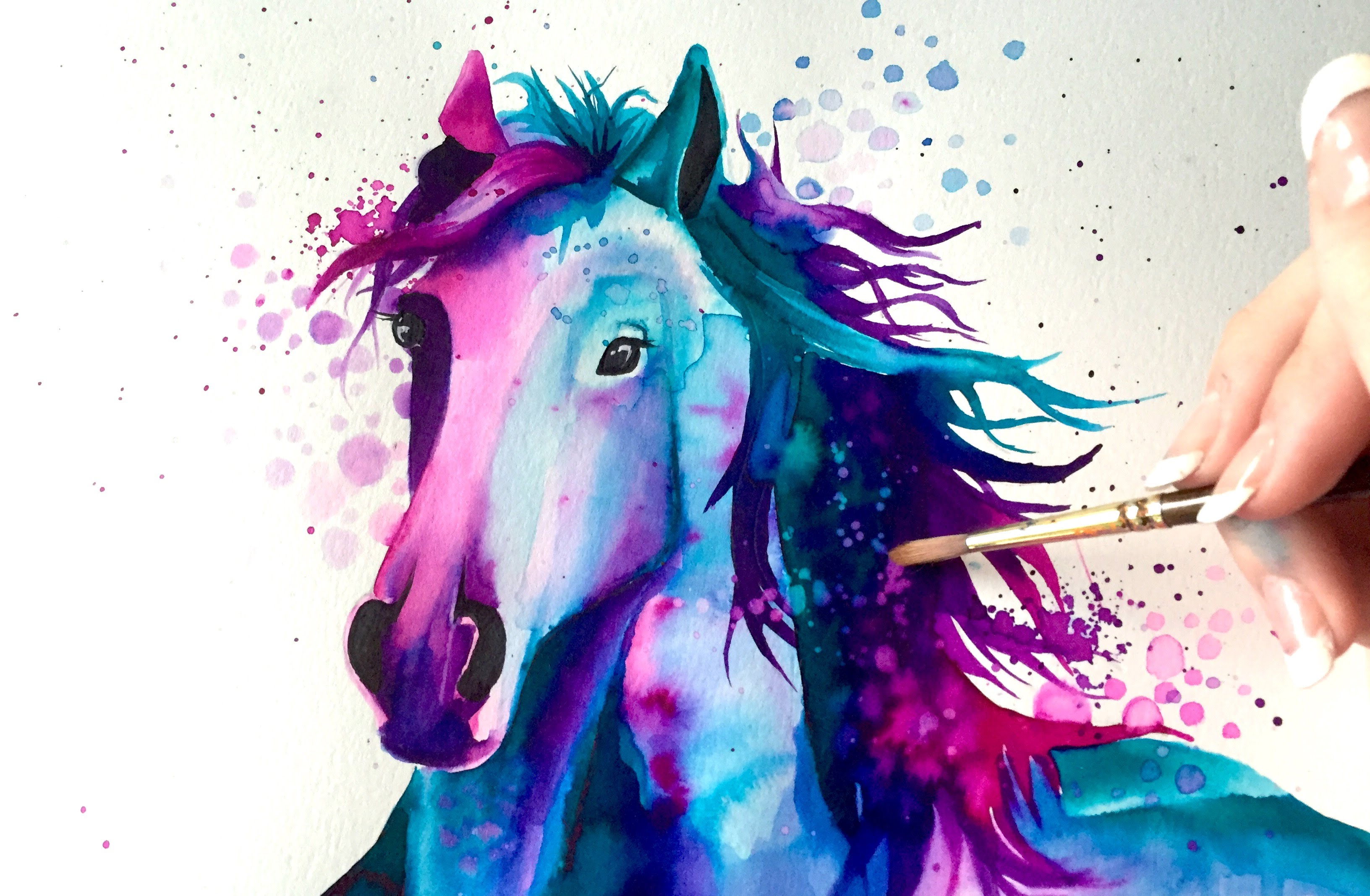 3264x2135 Watercolor Speed Painting Horse