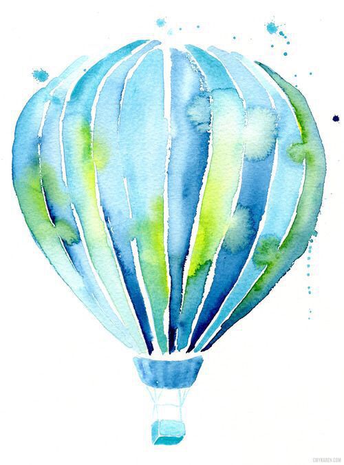 500x675 Hot Air Balloon Watercolor Art Work Watercolor Art