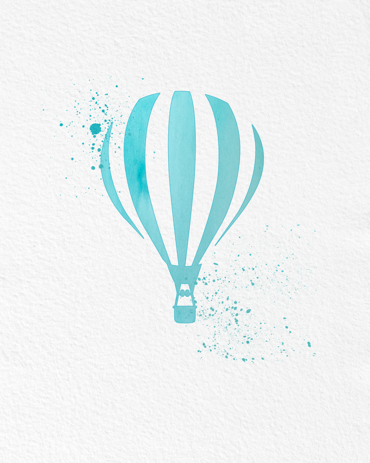 1200x1500 Watercolor Art Hot Air Balloon Gift Modern 8x10 Wall Art Decor Hot