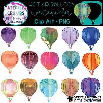 350x350 Hot Air Balloon Watercolor Clip Art