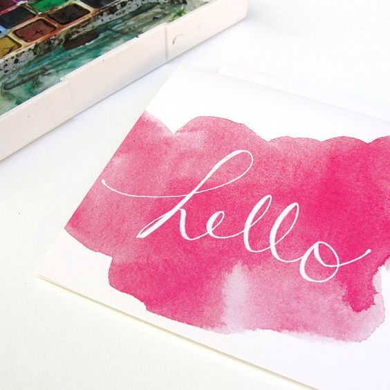 564x564 Hot Pink Watercolor Thank You Note Greeting Card Set Pink