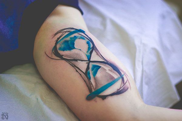 600x400 Hourglass Watercolor Tattoo On Behance Lt3