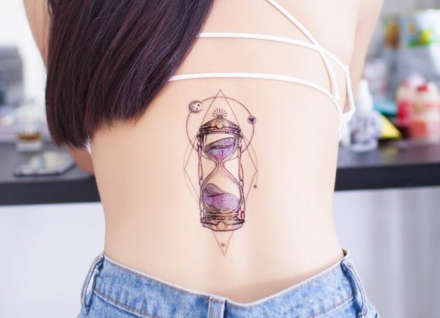 642x464 Sandglasshourglass Watercolor Temporary Tattoo Tattoo Etsy