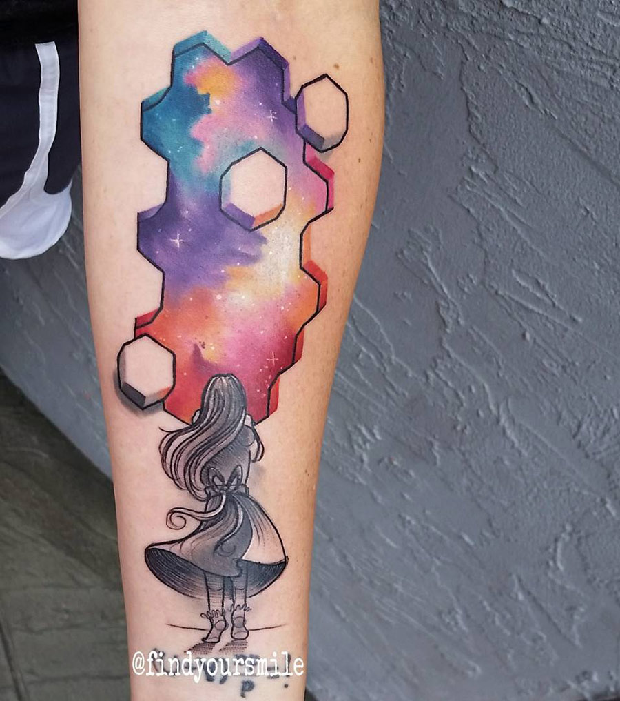 900x1017 Watercolor Galaxy Tattoo Best Tattoo Design Ideas