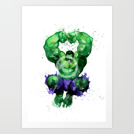540x540 Hulk Watercolor Art