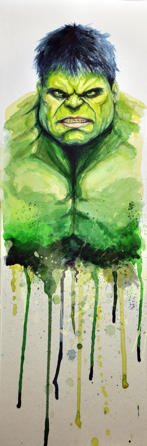 600x1811 Hulk Watercolor By David Kraig Trampt Library