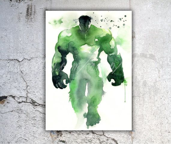 570x481 Hulk Print Avengers Watercolor Hulk Art Hulk Poster Hulk Wall