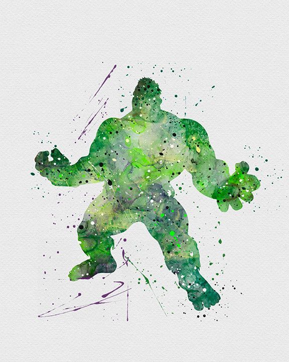 576x720 The Incredible Hulk Watercolor Art Print Watercolor Art