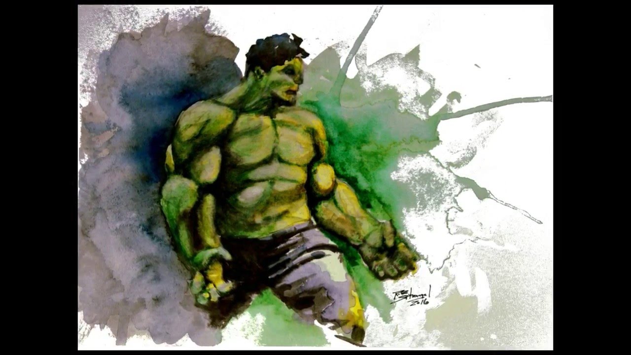 1280x720 The Incredible Hulk Watercolor Painting
