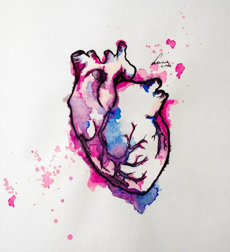 736x804 Collection Of Watercolor Heart Tattoo Photo