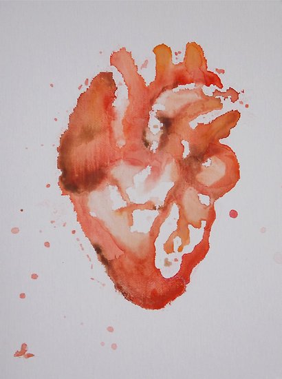 410x550 Watercolor Human Heart Posters By Andlynfro Redbubble