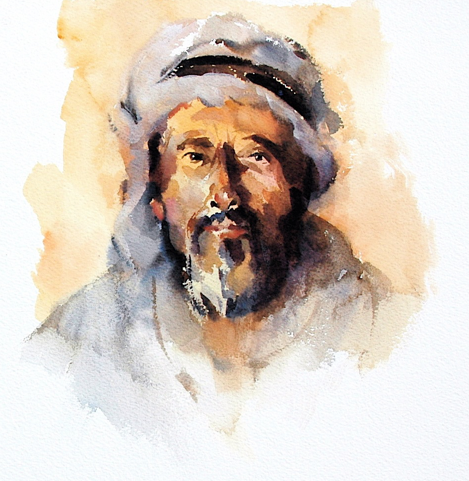 945x969 Arab Study 1 Watercolour By International Artist Trevor Waugh