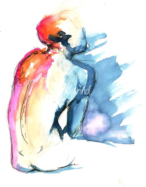 506x650 Figure Study In Watercolor 2 By Johnny Perez