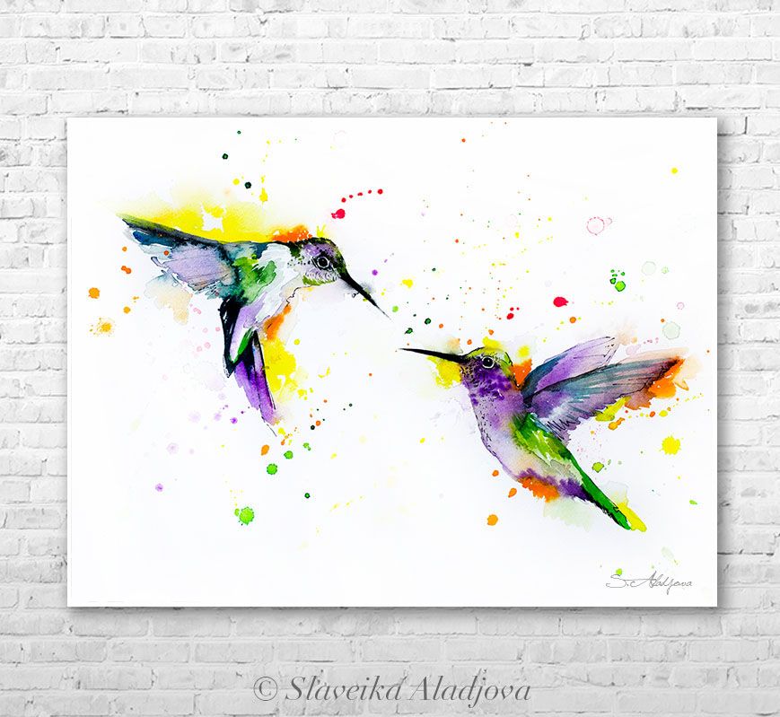 869x799 Hummingbirds Love Watercolor Painting By Slaveika Aladj On Behance