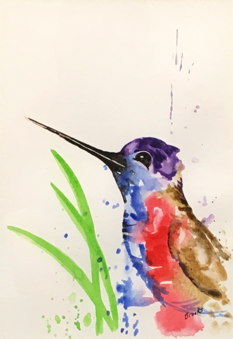 749x1091 Hummingbird Watercolor Painting