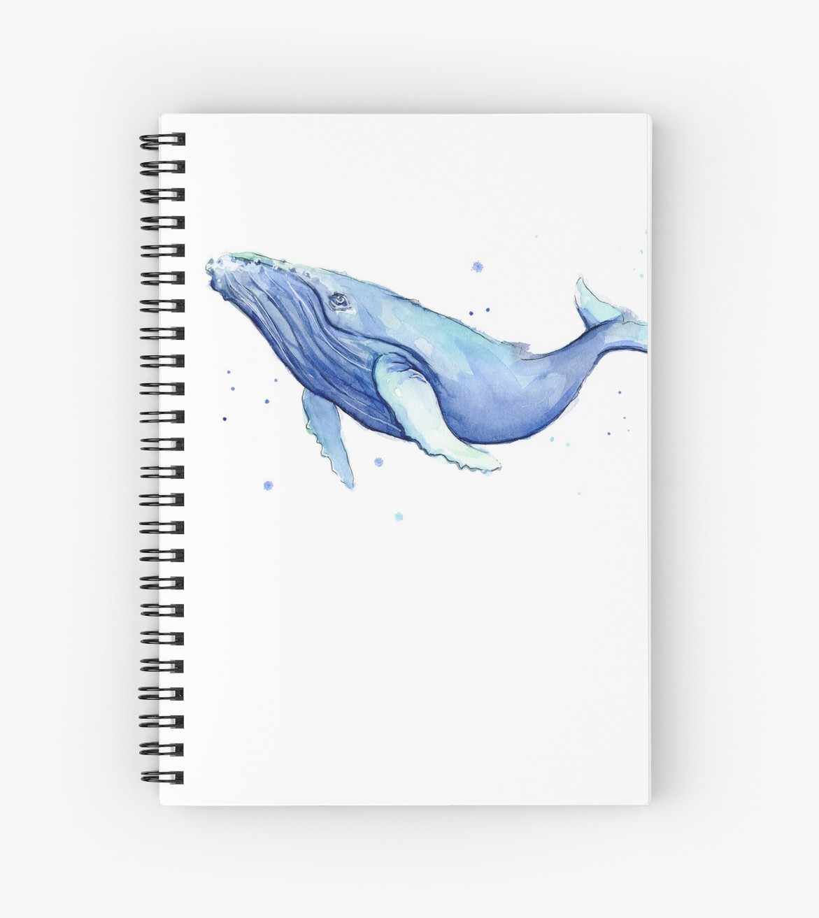 1171x1313 Humpback Whale Blue Watercolor Painting Spiral Notebooks By Olga