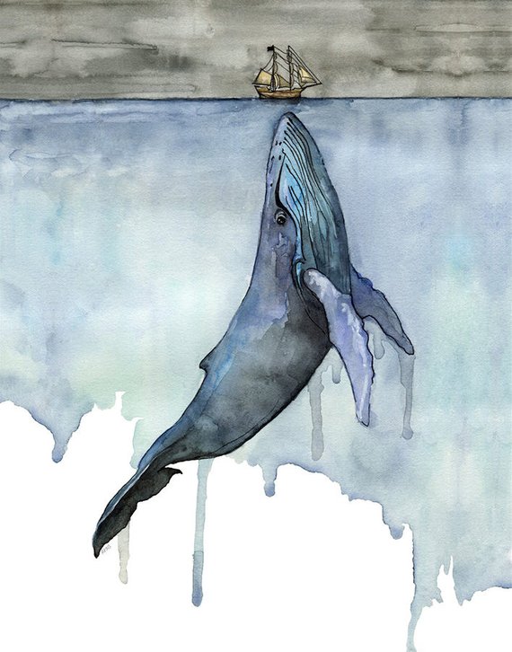 570x726 Whale Painting Watercolor Painting Whale Print Whale And Etsy