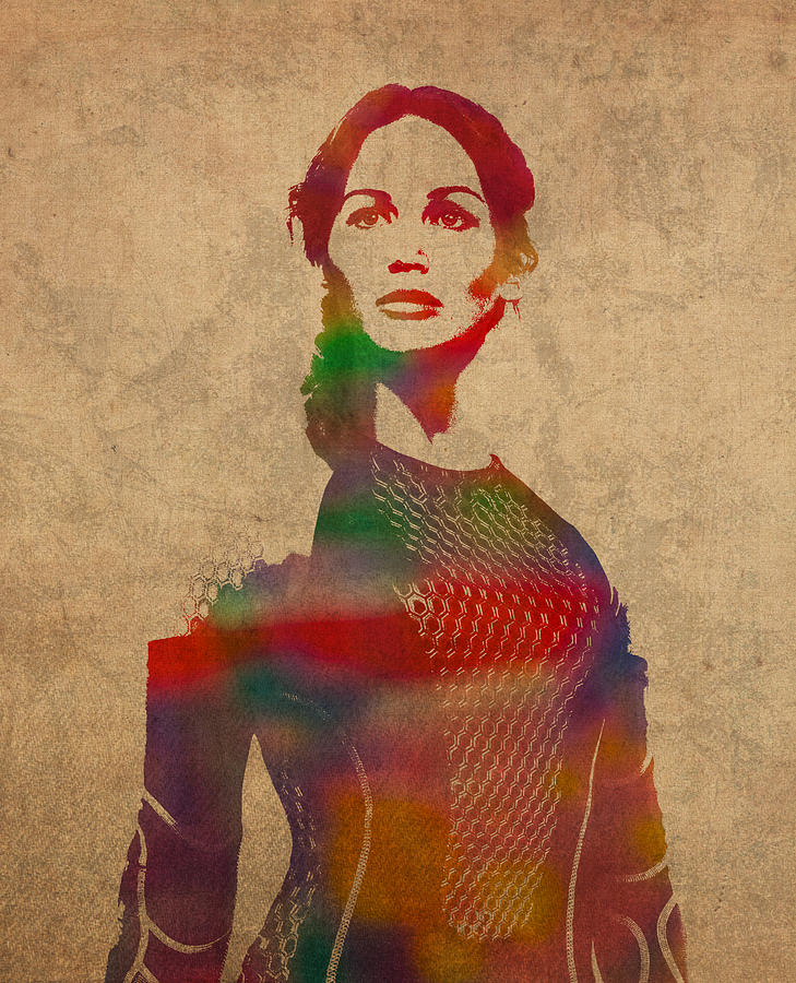 729x900 Katniss Everdeen From Hunger Games Jennifer Lawrence Watercolor