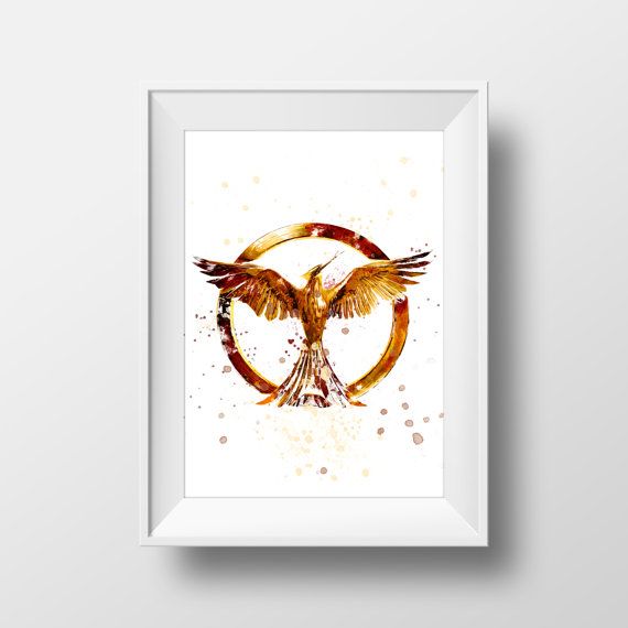 570x570 Watercolor Hunger Games Wall Art Print,katniss Everdeen Art
