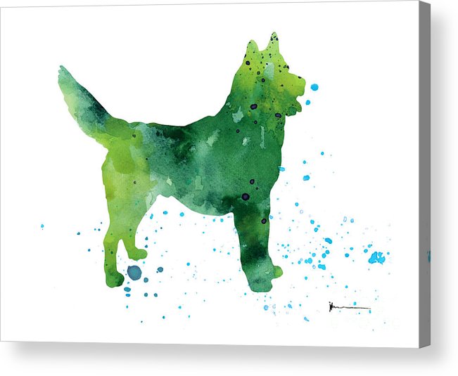 651x535 Abstract Siberian Husky Watercolor Art Print Painting Acrylic