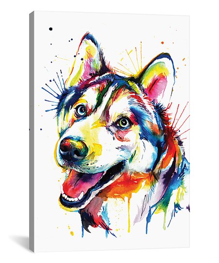 452x543 Shaunna Russell Husky Watercolor Wrapped Canvas Zulily