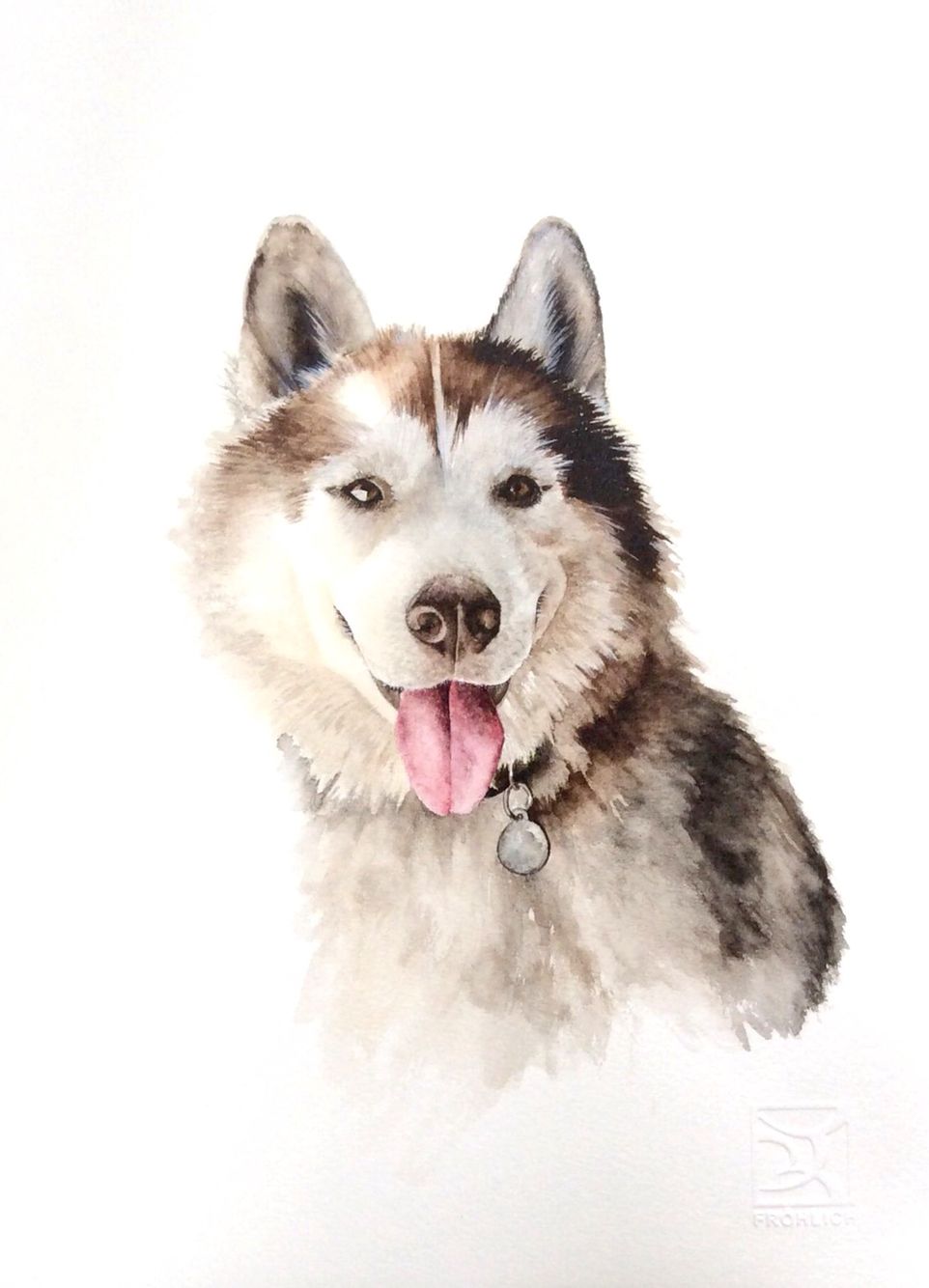 962x1334 Husky Watercolor @lorenafrohlich Watercolor