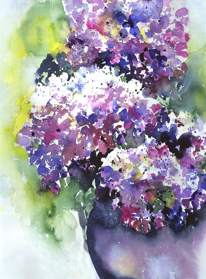 664x900 Hydrangeas Painting By Jitka Krause