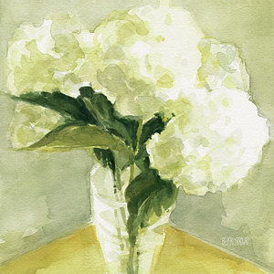 300x300 White Hydrangeas Morning Light Painting By Beverly Brown