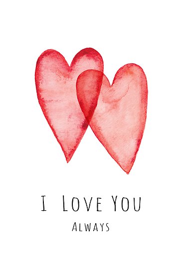 367x550 Love You Always Red Watercolor De Mheadesign