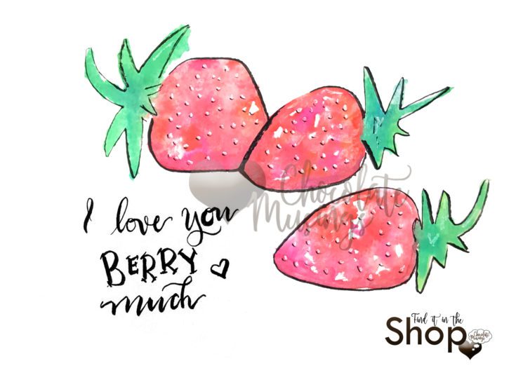 735x525 Watercolor Strawberry