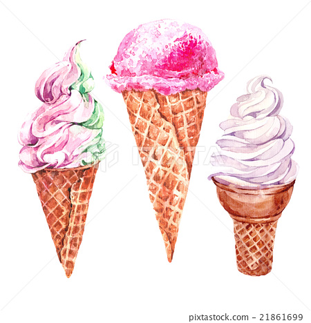 450x468 Set Of Watercolor Ice Cream