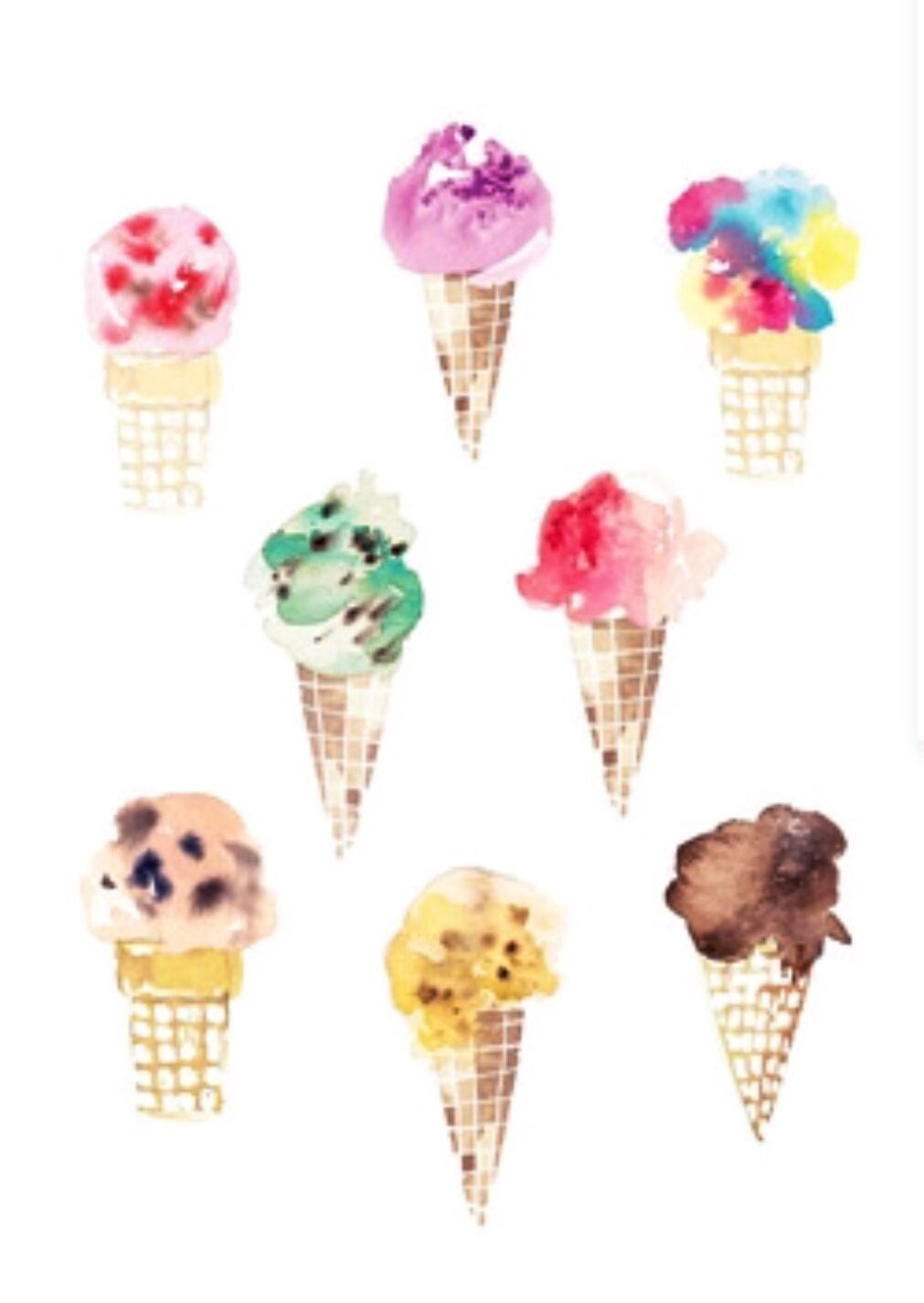 1011x1426 Stamp Cone, Watercolor Ice Cream Wuc Ideas