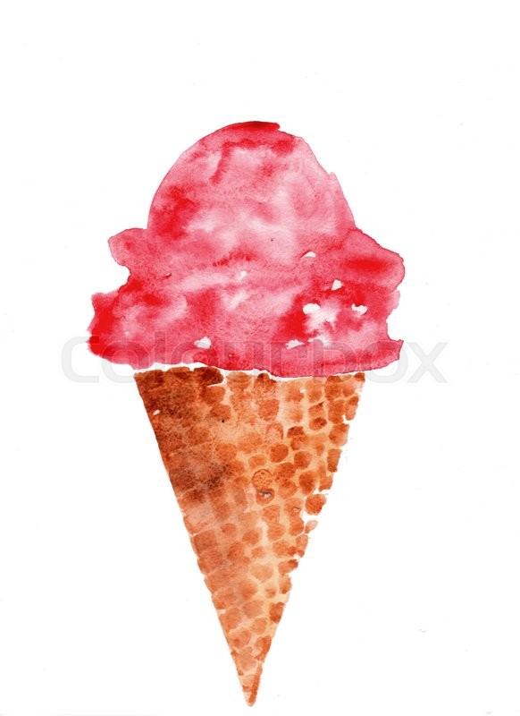 582x800 Watercolor Ice Cream Clip Art Stock Photo Colourbox