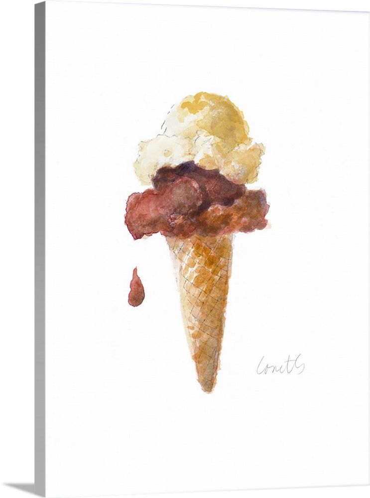 743x1000 Watercolor Ice Cream Cone I Wall Art, Canvas Prints, Framed Prints