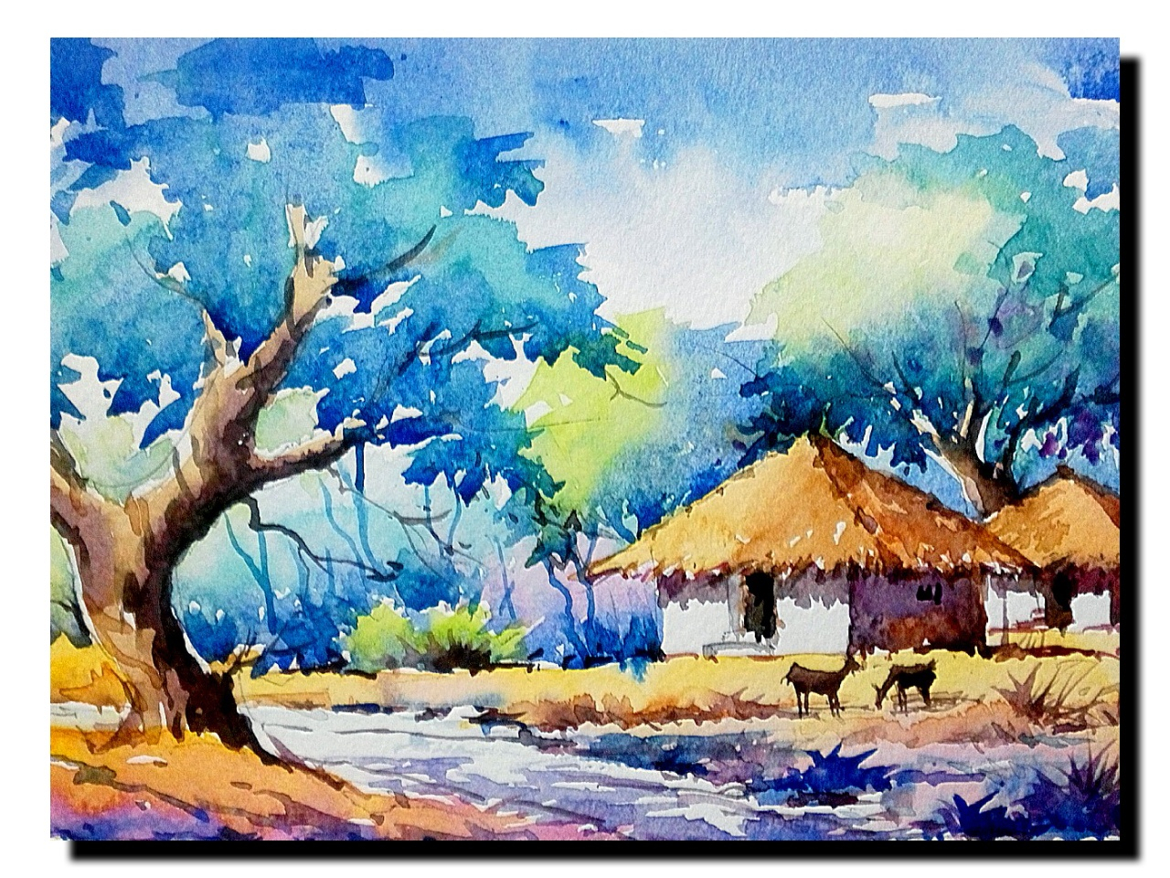 1280x960 Landscape Paintings By Indian Artists Indian Watercolour