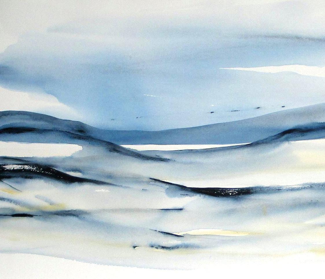 1124x964 Original Contemporary Abstract Seascape Landscape Watercolor