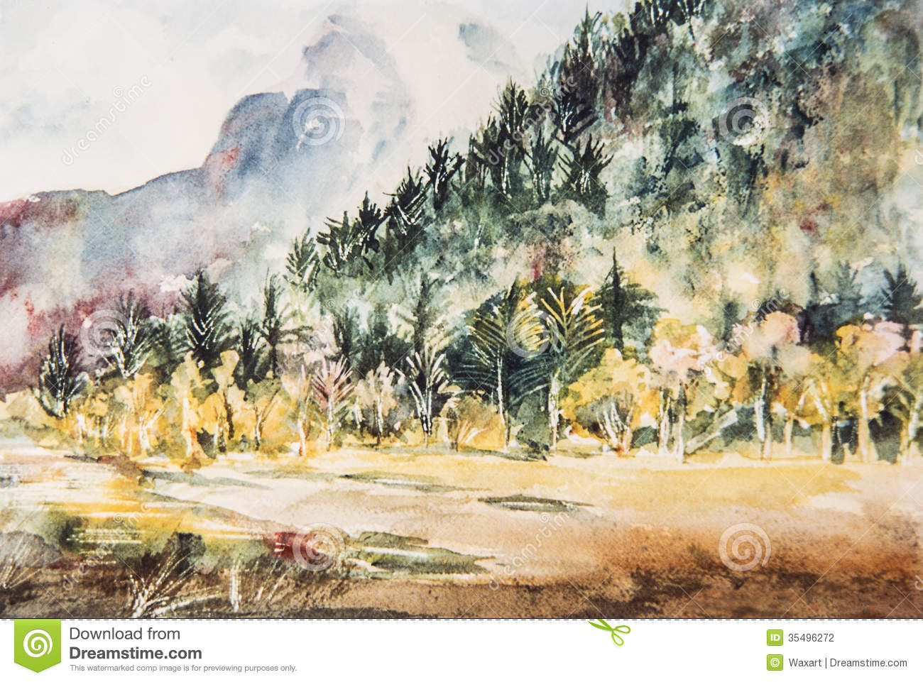 1300x961 Watercolor Paintings Of Mountains Impressionist Watercolor