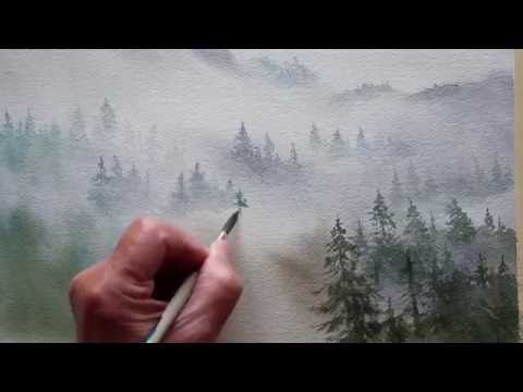 480x360 Painting Foggy Misty Mountains In Watercolor