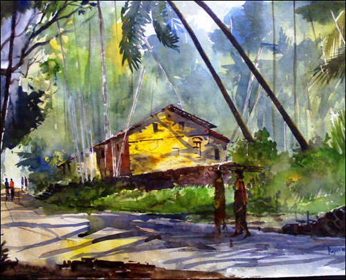 500x405 Rajesh Desai Light Filled Tropical Landscapes In Watercolor