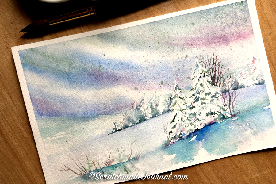 900x600 Watercolor Tutorial Salt Painting Scratchmade Journal