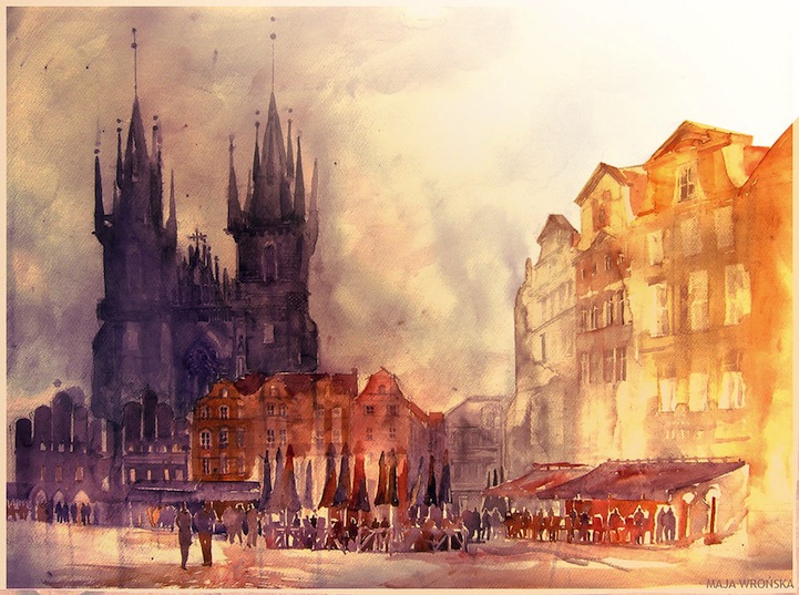 721x537 Beautiful Watercolor Paintings Of European Landmarks