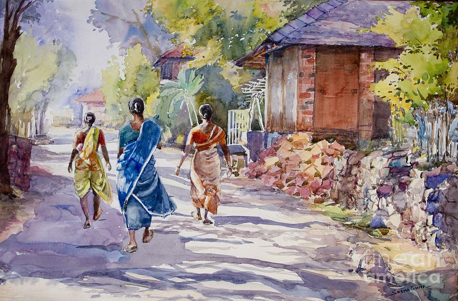 900x592 Anjarle Village India Painting By Seema Ghiya