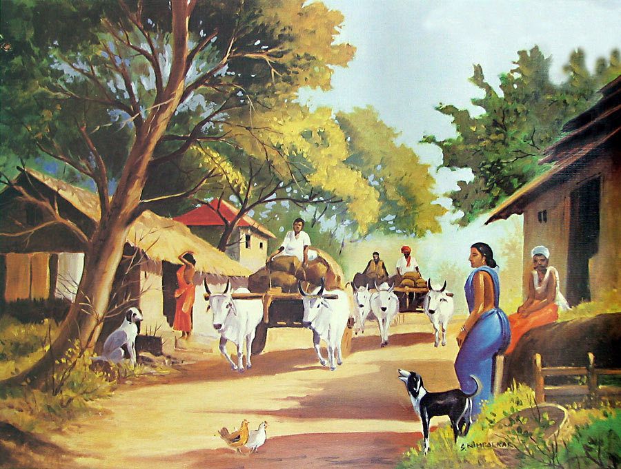 900x681 Image Detail For Indian Village Scene