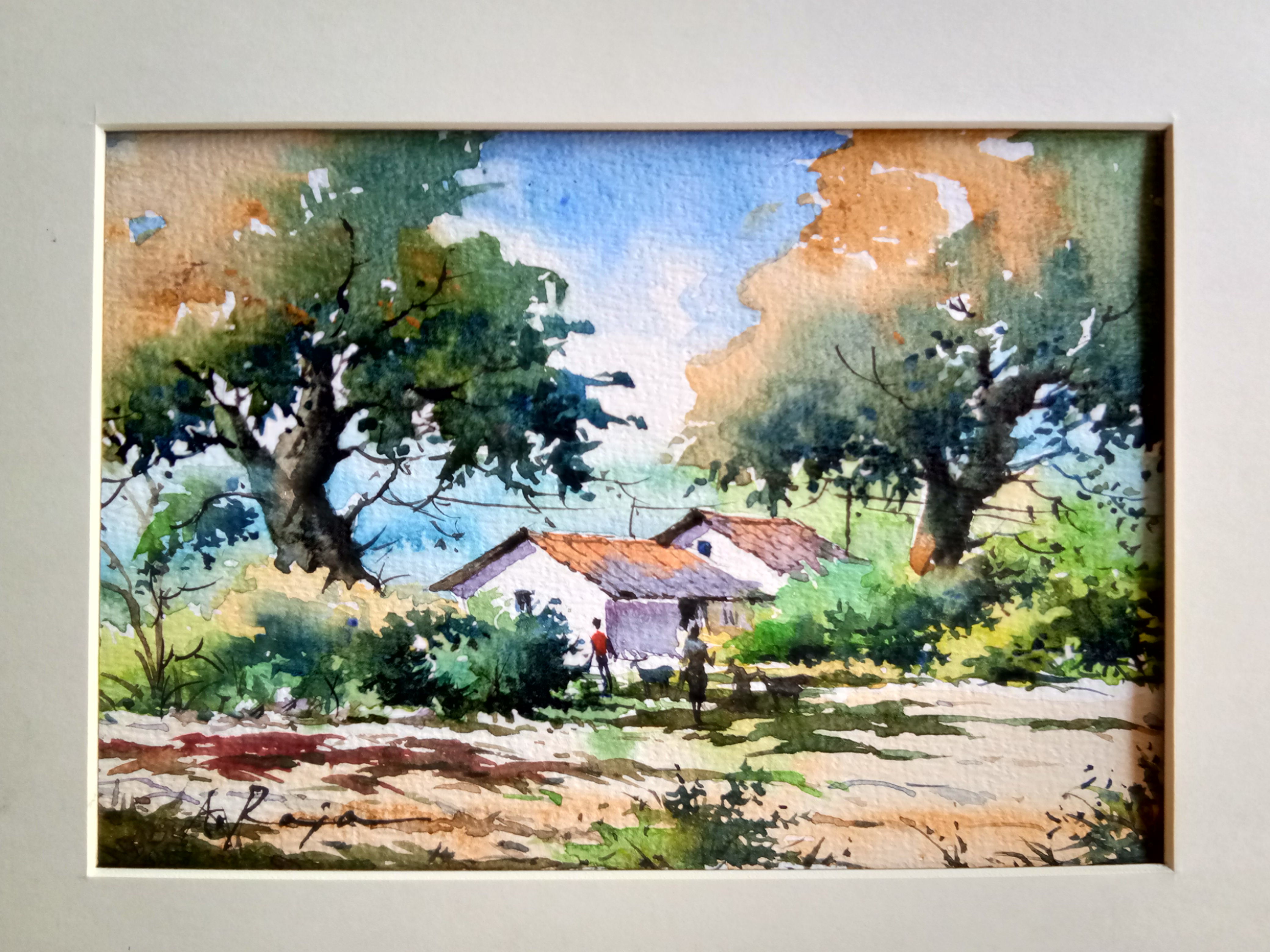 4160x3120 Indian Landscape Watercolor