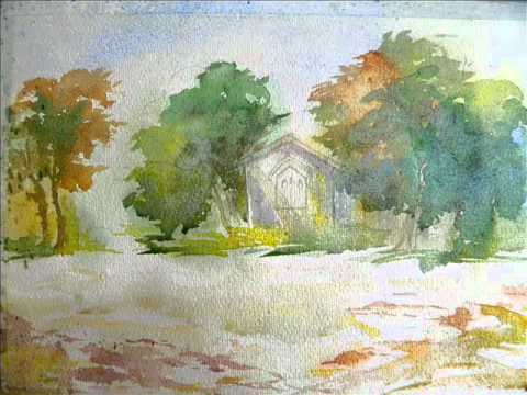 480x360 Watercolor Painting Step By Step By Indian Artist C.s,rout ( Saroj