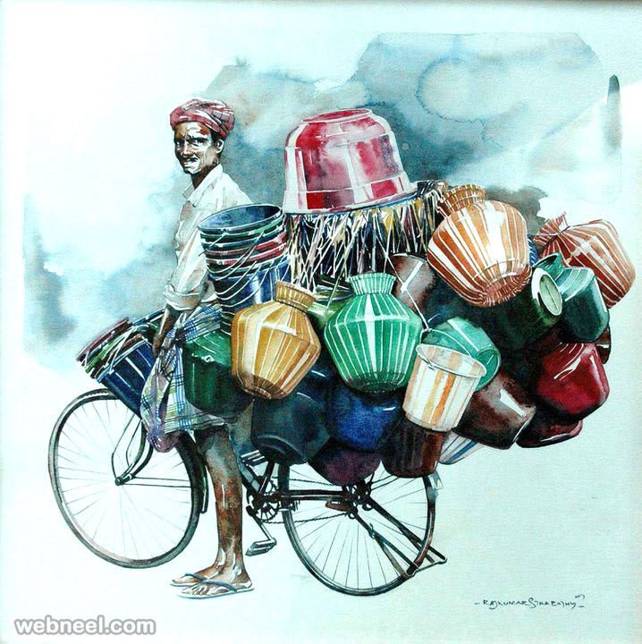 718x720 Indian Watercolor Painting By Sthabathy 19