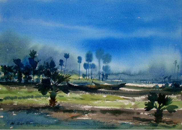 638x457 Indian Watercolor Art Indian Art Buyers Jiaur Rahman