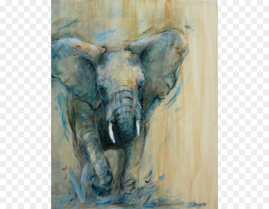 900x700 Indian Elephant African Elephant Watercolor Painting